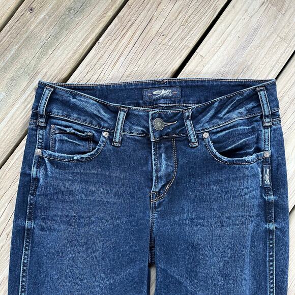 Silver Jeans Co. Women's Elyse Straight Jean Dark Wash Size 28/34 - Picture 3 of 9